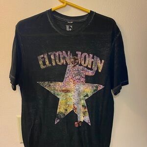 Black Elton John Graphic T-Shirt
